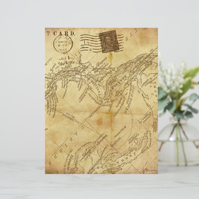 Vintage Karte (Stehend Vorderseite)