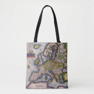 Vintage Karte 1572 von Europa-Tasche