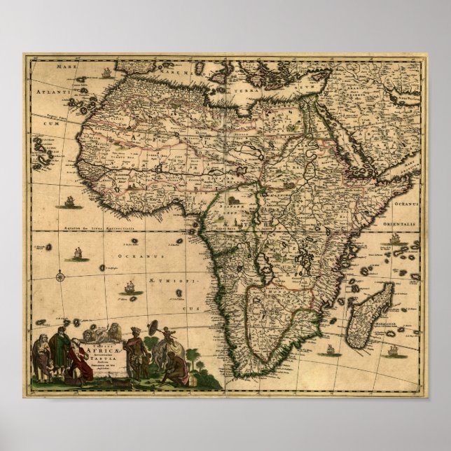 Vintage Karte 1688 Afrika Poster (Vorne)