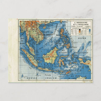 Vintage-Karte, 1920, Indochine et Insulinde Postkarte