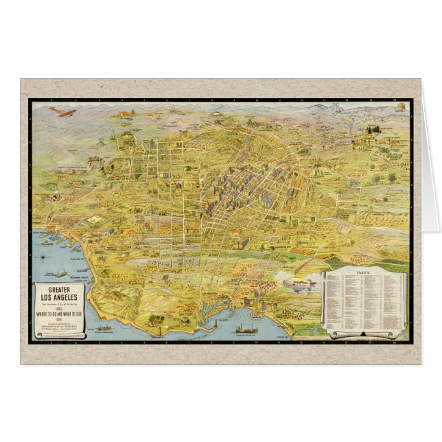 Vintage Karte 1932 Greater Los Angeles wiederherge (Vorderseite (Horizontal))