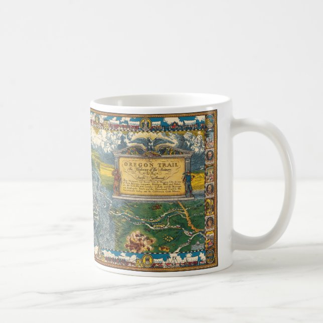 Vintage Karte 1932 Oregon Trail Kaffeetasse (Rechts)