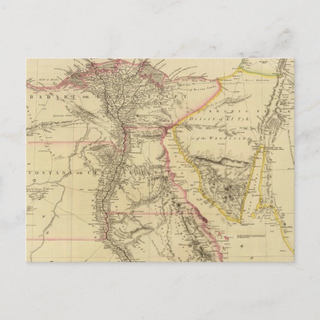 Vintage Karte Ägyptens (1832) (Vorderseite)