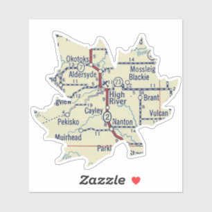 Vintage Karte Alberta Aufkleber