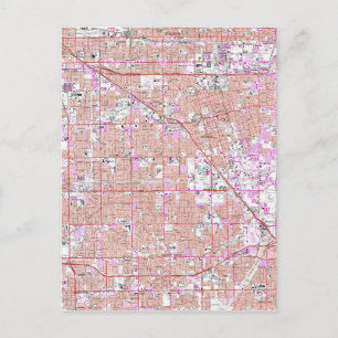 Vintage Karte Anaheim & Garden Grove CA (1965)