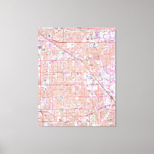 Vintage Karte Anaheim & Garden Grove CA (1965) Leinwanddruck