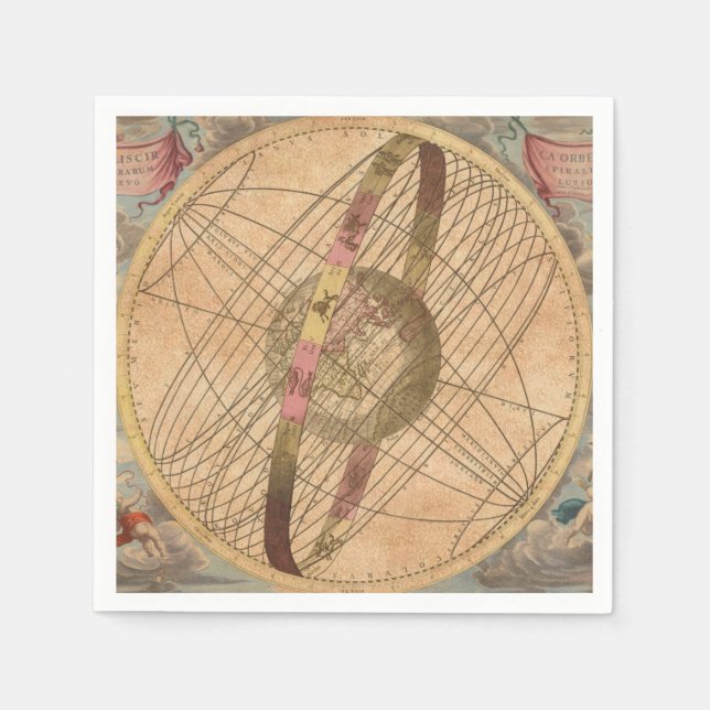 Vintage Karte Antike Decoupage Nautischer Kompass Serviette (Vorderseite)