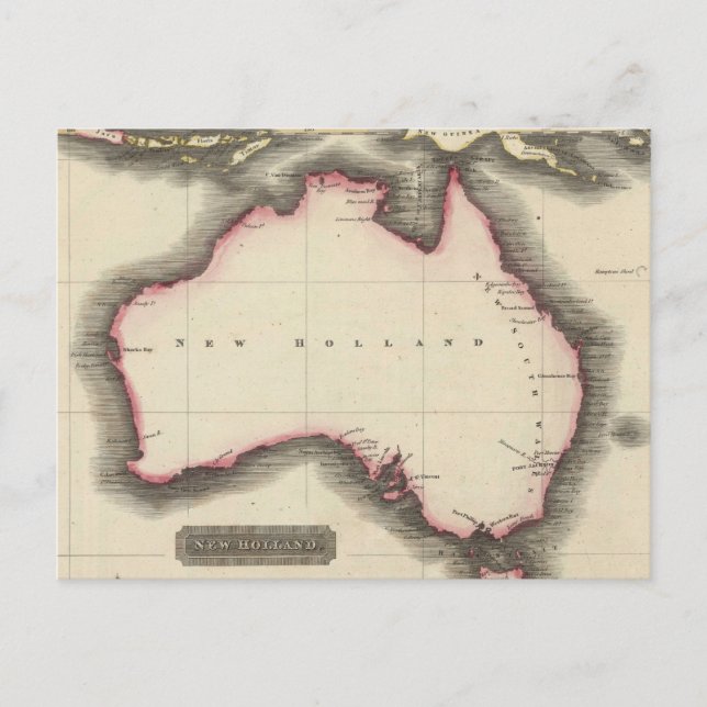 Vintage Karte Australiens (1817) (Vorderseite)
