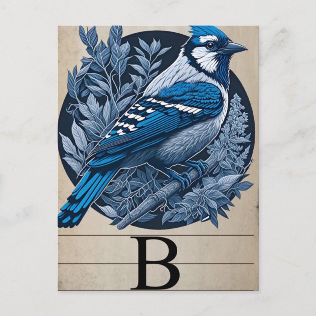 Vintage Karte B Blaumeise (Vorderseite)