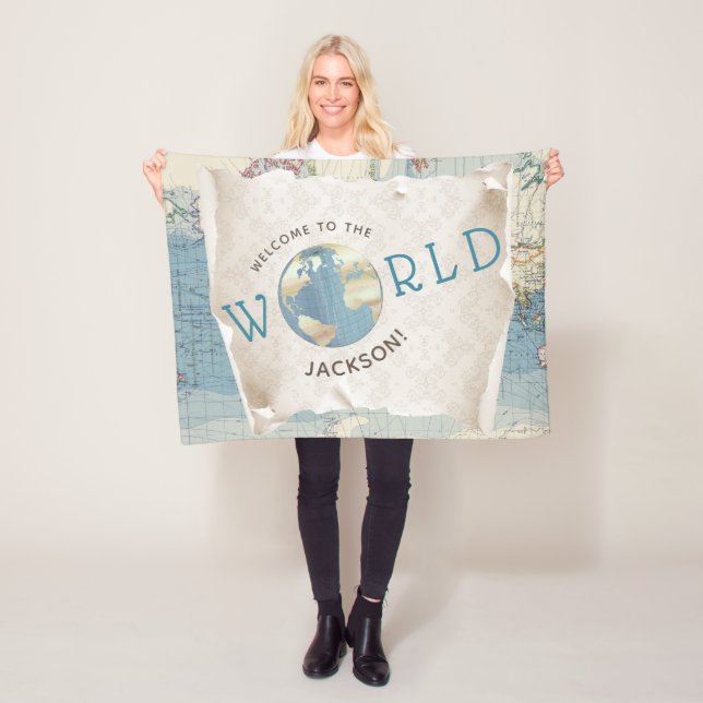 Vintage Karte Baby Blanket Fleecedecke (Beispiel)