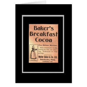 Vintage-Karte Baker's Breakfast Cocoa Etikett