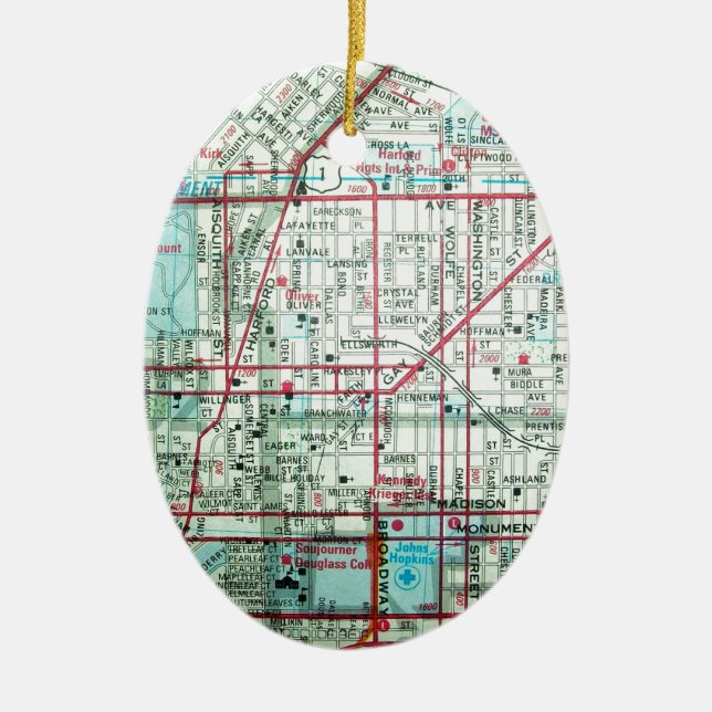 Vintage Karte BALTIMORES Keramikornament (Vorne)
