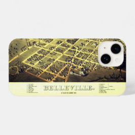 Vintage Karte Belleville Illinois USA 1867 iPhone 14 Hülle