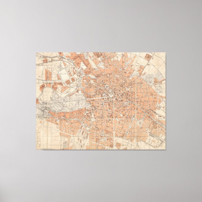 Vintage Karte Berlin Deutschland (1877) Leinwanddruck (Vorderseite)