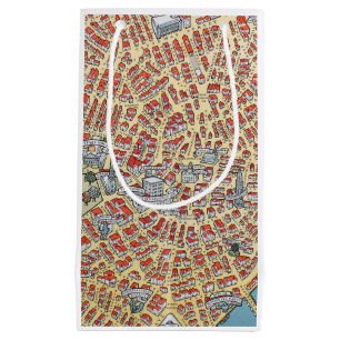 Vintage Karte Bostons Massachusetts von 1929 Kleine Geschenktüte