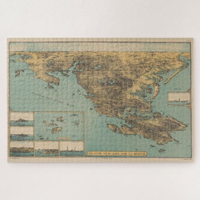 Vintage Karte Cape Ann (1879) Puzzle (Horizontal)
