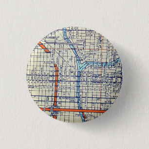 Vintage Karte Chicagos, IL Button