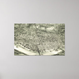 Vintage Karte Cincinnati (1900) Leinwanddruck