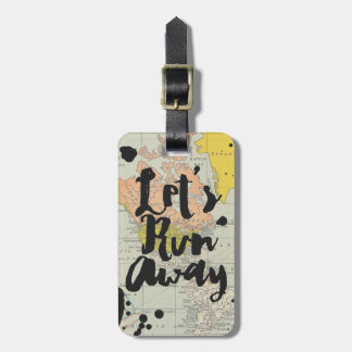 Vintage Karte cool weglaufen Reisetyp Gepäckanhänger