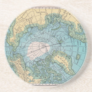 Vintage Karte der Arktis Sandstein Untersetzer