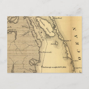 Vintage Karte der Außenbanken (1862)