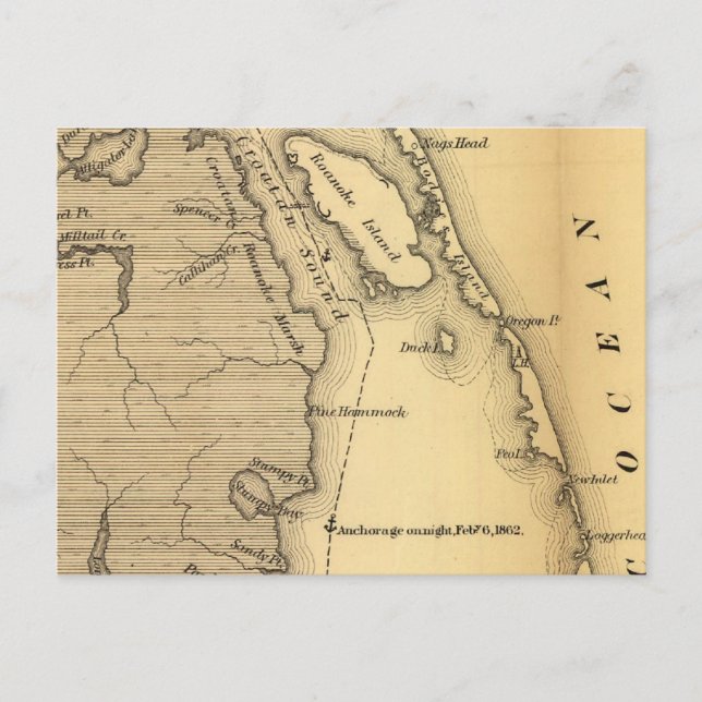 Vintage Karte der Außenbanken (1862) (Vorderseite)