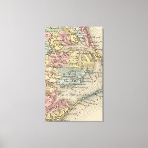 Vintage Karte der äußeren Banken (1859) Leinwanddruck