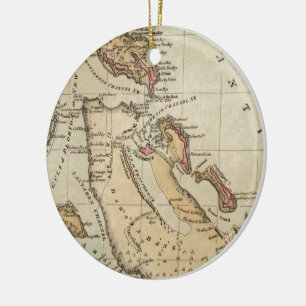 Vintage Karte der Bahamas (1823) Keramik Ornament