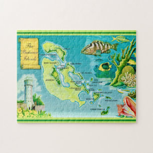 Vintage Karte der Bahamas Puzzle