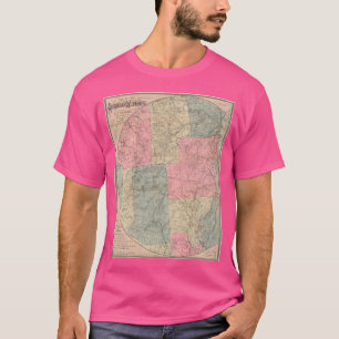 Vintage Karte der Berge von Adirondack (1883) Bas T-Shirt