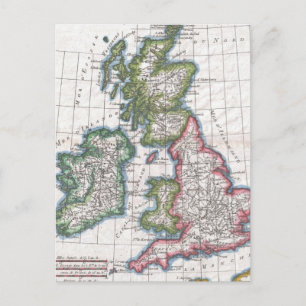 Vintage Karte der Britischen Inseln (1780)