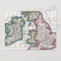 Vintage Karte der Britischen Inseln (1780)