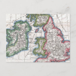 Vintage Karte der Britischen Inseln (1780)