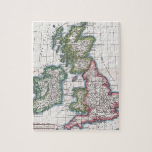 Vintage Karte der britischen Inseln (1780) Puzzle