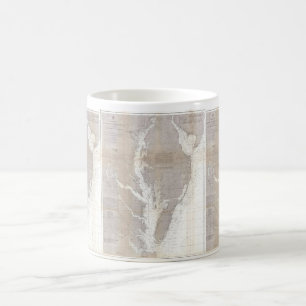 Vintage Karte der Chesapeake Bay (1866) Kaffeetasse
