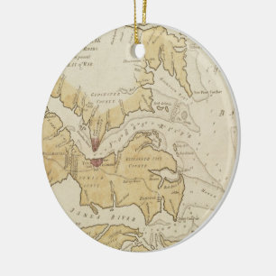 Vintage Karte der Chesapeake-Bucht (1781) Keramikornament