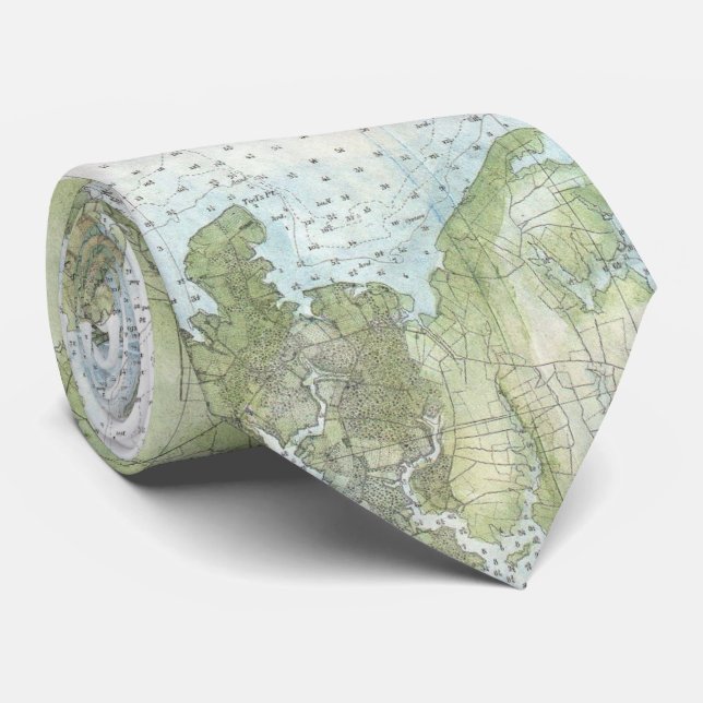 Vintage Karte der Chesapeake-Bucht (1857) Krawatte (Gerollt)