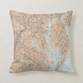Vintage Karte der Chesapeake-Bucht (1861) Kissen