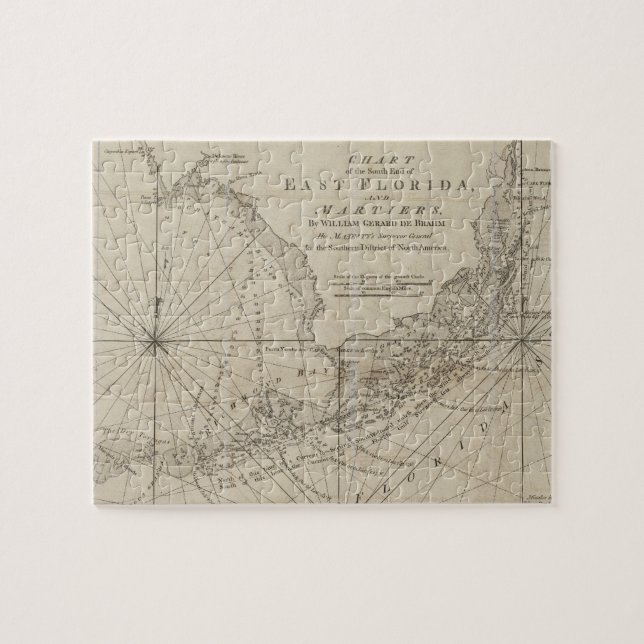 Vintage Karte der Florida-Schlüssel (1771) Puzzle (Horizontal)