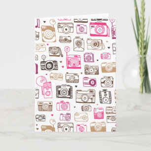 Vintage Karte der Gekritzel-Foto-Kamera (blanco