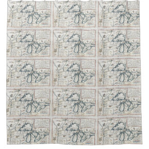 Vintage Karte der Great Lakes (1696) Duschvorhang