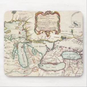 Vintage Karte der Great Lakes (1755) Mousepad