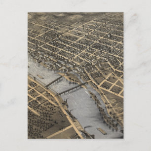 Vintage Karte der Großen Rapids (1868)