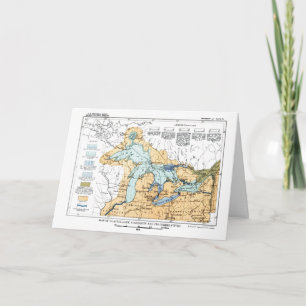 Vintage Karte der Großen Seen Postkarte