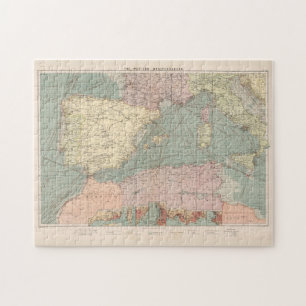 Vintage Karte der Häfen im östlichen Mittelmeer Puzzle