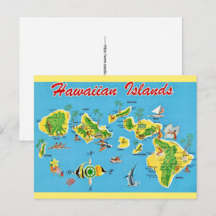 Vintage Karte der hawaiianischen Inseln 