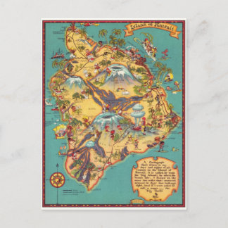 Vintage Karte der Insel Hawaii