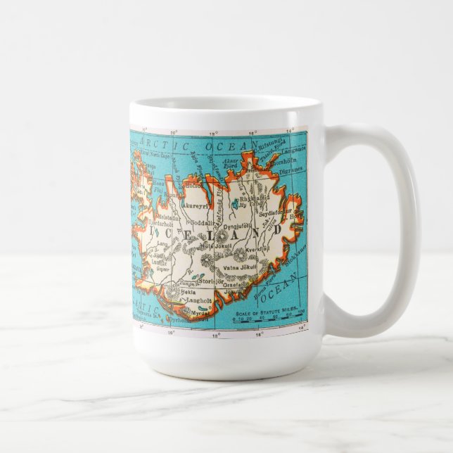 Vintage Karte der ISLAND-Tasse Tasse (Rechts)