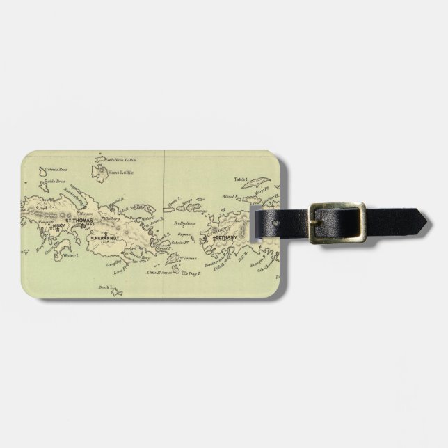 Vintage Karte der Jungfrauen (1853) Gepäckanhänger (Vorderseite horizontal)