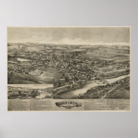 Vintage Karte der Karibik Maine (1893)